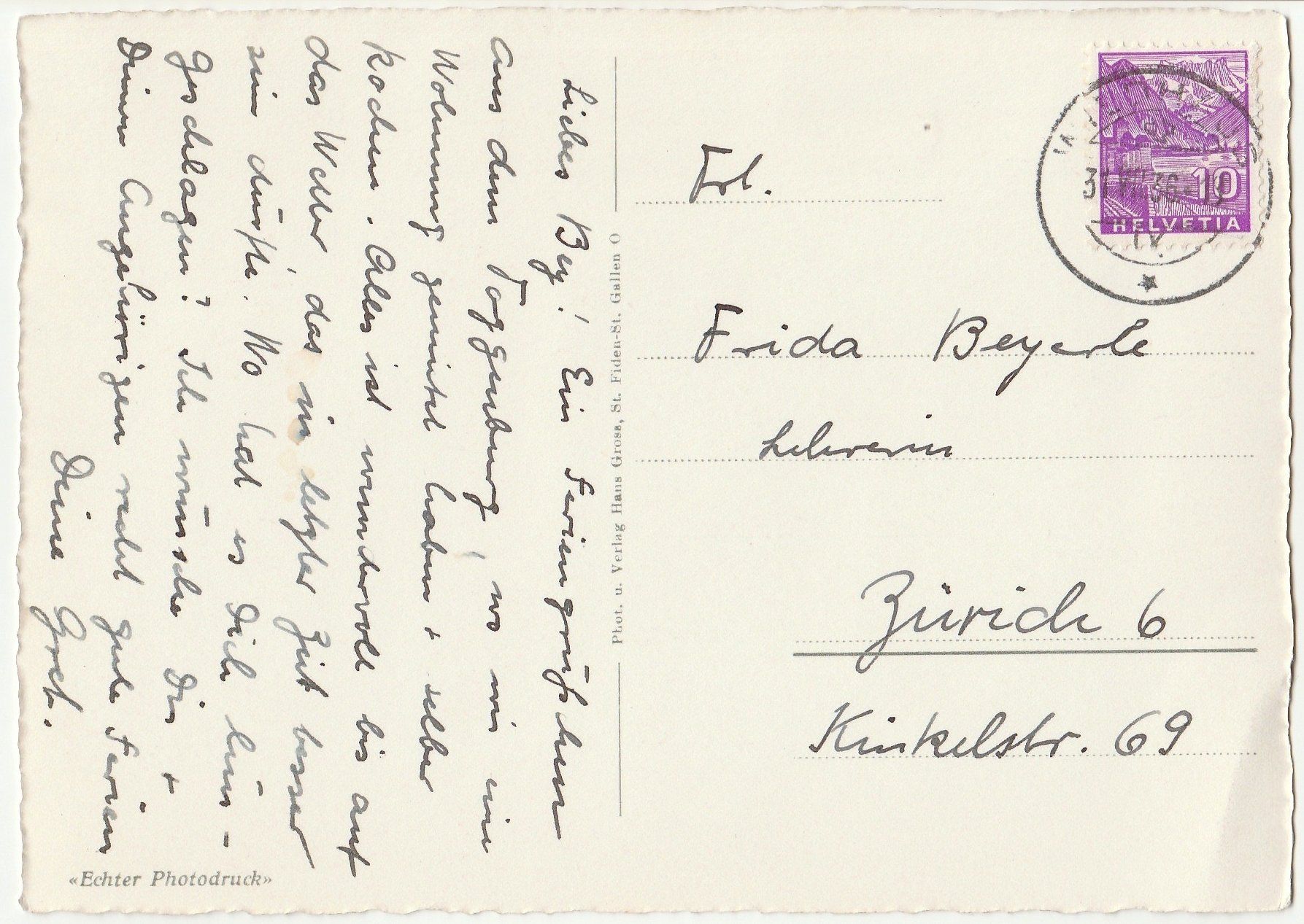 Cartoline postali: Obertoggenburg - (1936) – Usato da Fällanden venduto da Blausegelfliege