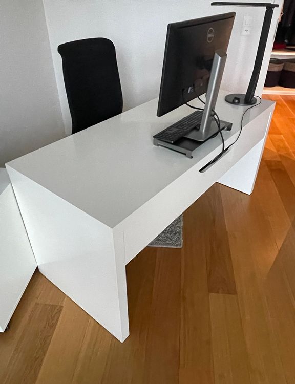 IKEA MALM Schreibtisch Mit Ausziehplatte, Weiss, 151x65 Cm | Kaufen Auf ...