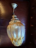 Traumhafte antike Deckenlampe, Glas und Messing