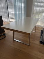 Esstisch ausziehbar Holz Metall Weiss gute Zustand