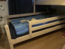 Hochbett mit Ausziehbett natur Holz gut erhalten