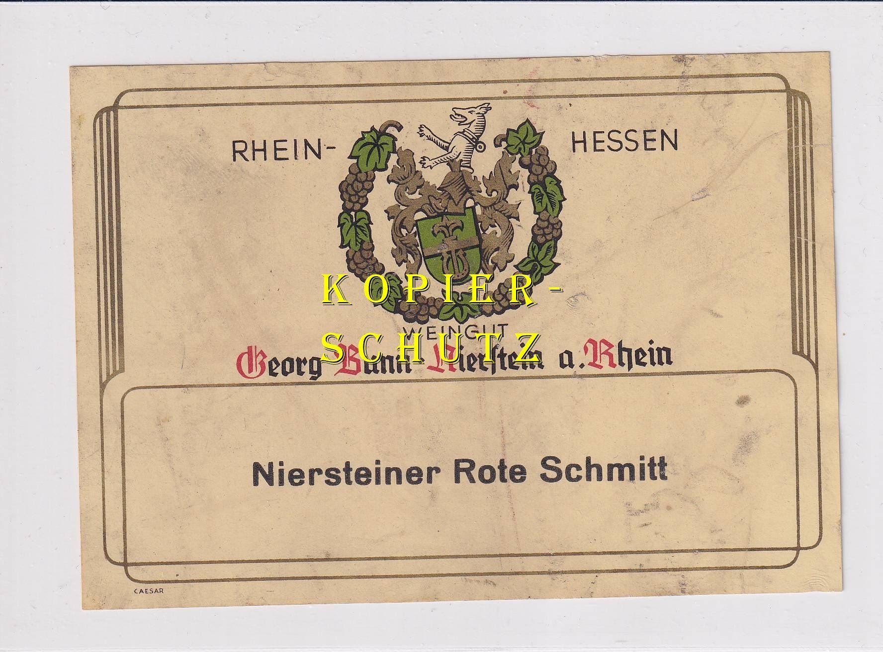 Papier: Etikette - Niersteiner Rote Schmitte /bd – D'occasion à Hombrechtikon par Rudolf07