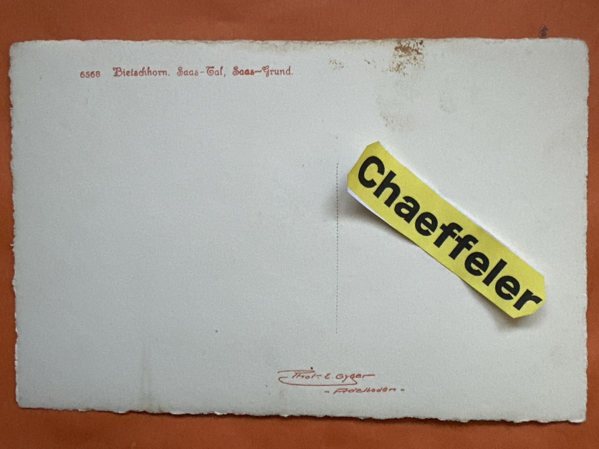 Cartes postales: Alte Ansichtskarte Saas-Tal, Saas-Grund, Bitschhorn. – D'occasion à Zürich par Chaeffeler 1