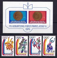 Lichtenstein 1976 top Serie und Block postfrisch