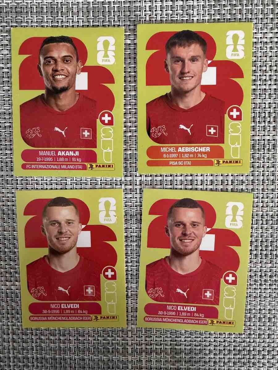 Sticker: Fussball Sticker 4 Stk. Schweiz Spieler – Usato da Zug venduto da Rokina