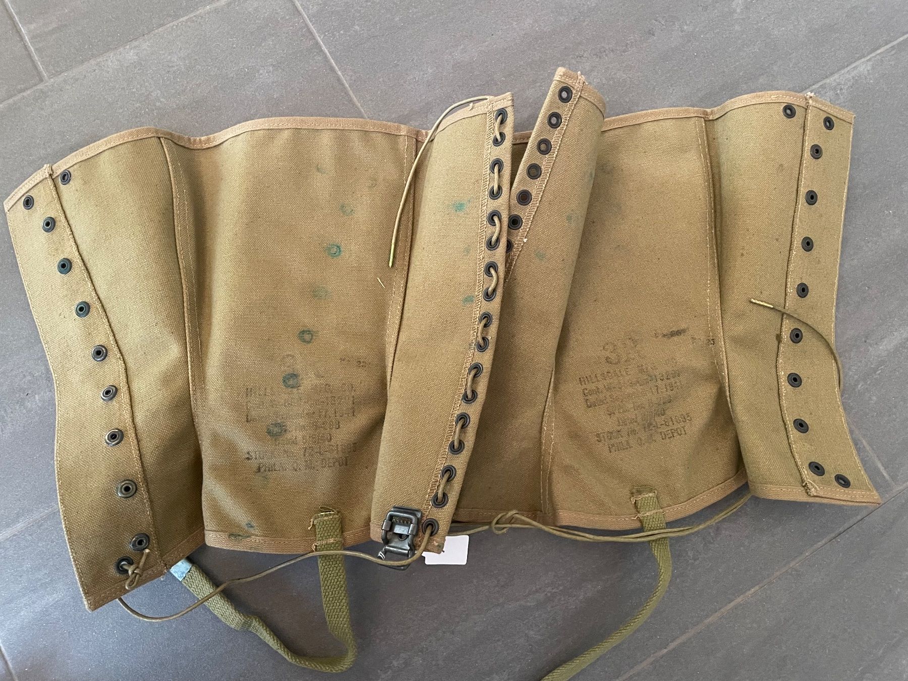 US Army Uniformi: Original US Army WW2 M-1938 Leggings – Usato da Oberbütschel venduto da Woodie2005 2