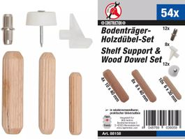 Regalbodenträger-/Holzdübel-Sortiment 54-tlg.