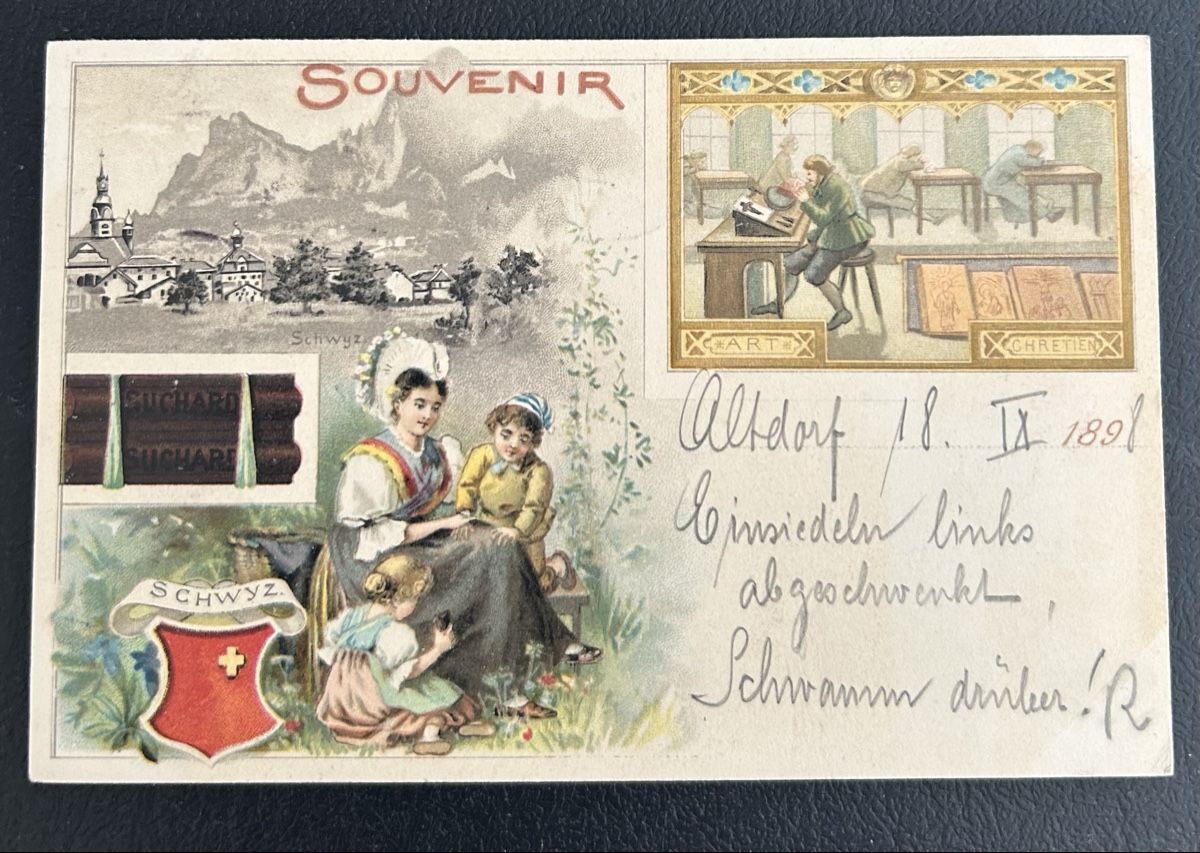 Ansichtskarten: Suchard Karte Schwyz  – Gebraucht aus Horw von Tellbub