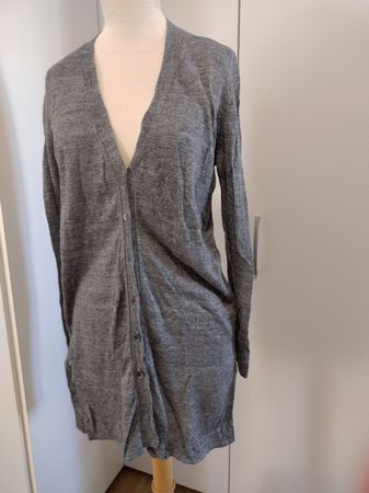 Edle Strickjacke aus Leinen, Grösse S, grau