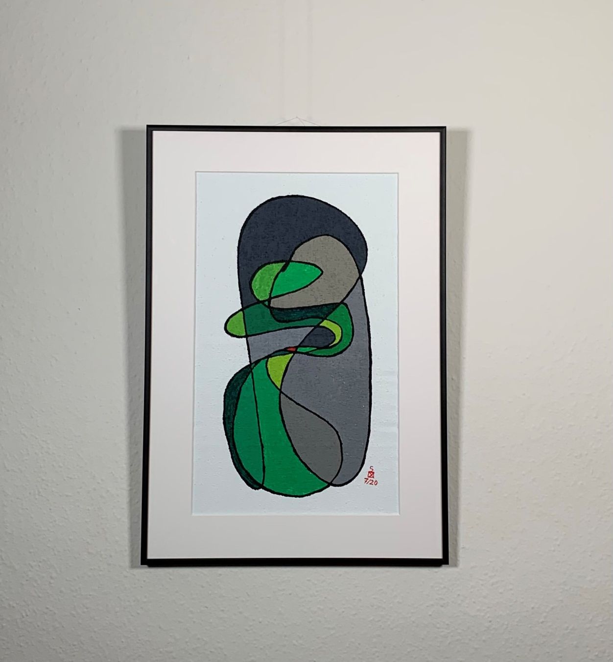 Dipinti: Original Schweiz Kunst: Schlange sonnt sich auf einen Stein – Usato da Basel venduto da EsZed