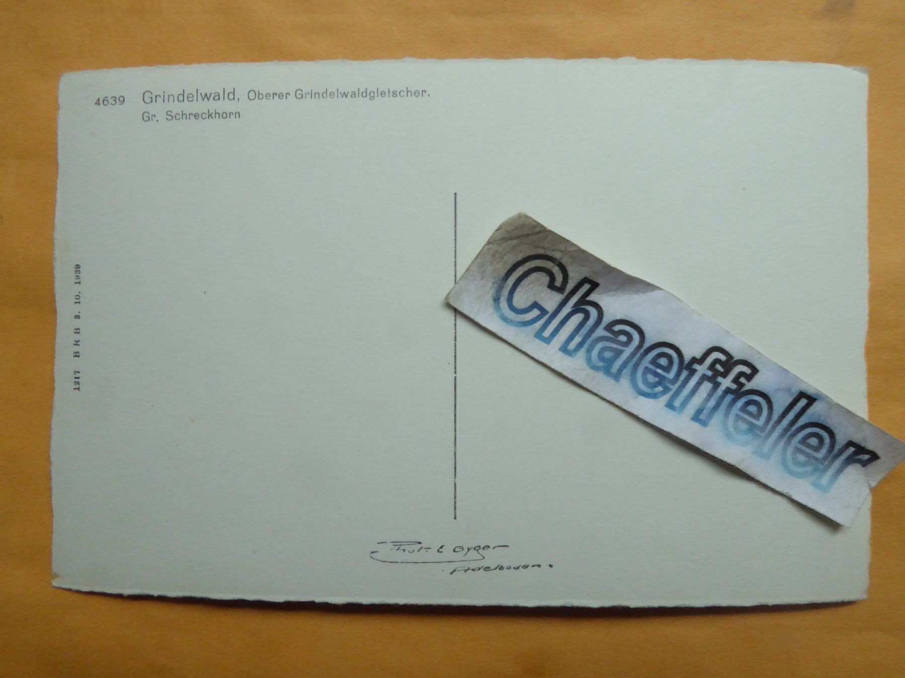 Cartoline postali: Grindelwald, Oberer Grindelwald - – Usato da Zürich venduto da Chaeffeler 1