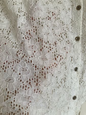 White Lace Blouse 3/4 Sleeve Size M/L