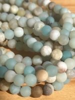 Strang matte Amazonite mix  Kugeln / stone beads 4 mm