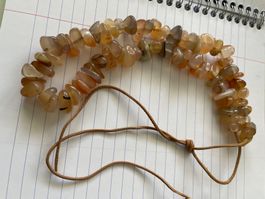 Kette Achat Steine naturfarben ungebraucht