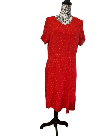 Sommerkleid rot gepunktet Gr. L