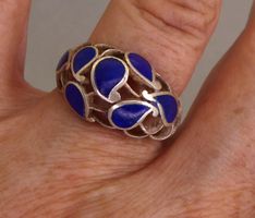 Ring 925 Silber mit synthetischen Steinen