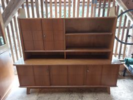 Sideboard mit Aufsatz Vintage Holz mit Barfach. 1978