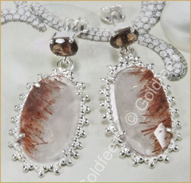 Orecchini pendenti & Orecchini a lobo: RUTILATED QUARTZ, Rutilquarz – Nuovo e nell'imballaggio originale da Oberglatt ZH venduto da Goldfee1