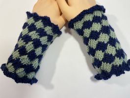 Pulswärmer, Mittli, Amedisli blau/grün. 💙