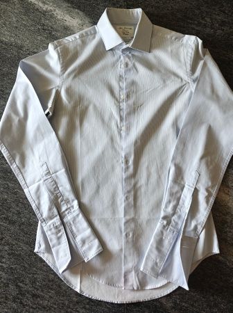 TM Lewin Hemd Blau/Weiss Super Fitted Grösse 38/86 Slim Fit