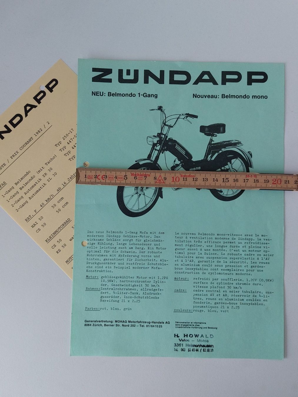 Puch Documenti: Prospekt Mofa Zündapp Belmondo mit Preisliste 1982 – Usato da Schenkon venduto da TG10