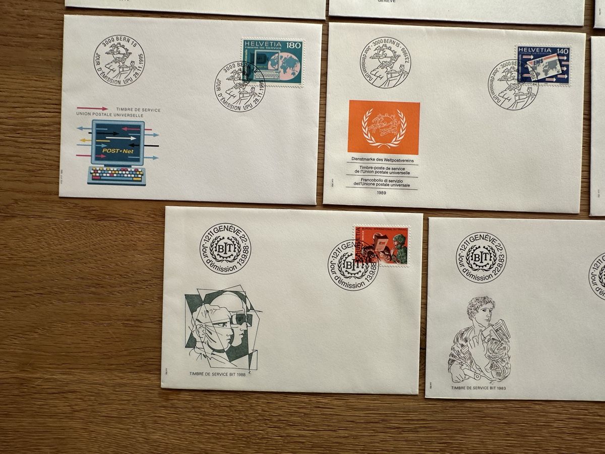 Alle Briefmarken: Schweiz - 19 ÄMTER FDC 1973-1994 komplett  – Gebraucht aus Schmitten / FR von Samsara169 4