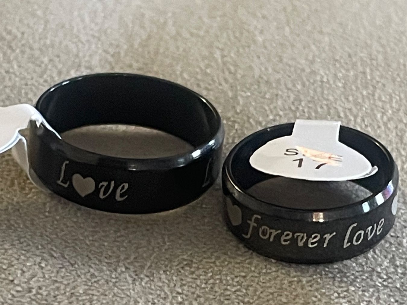 Ringe: 2 anelli "Forever love" - Ring  - 17 - 20 – Neu und originalverpackt aus Minusio von Pink222
