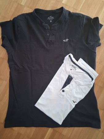 2 Herren Shirts Hollister schwarz weiss gebraucht