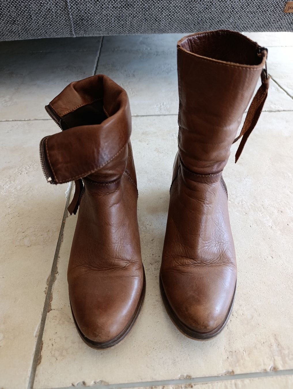 Chaussures femmes: BOTTINES CUIR CAMEL 37 – D'occasion à Sierre par shirley04 1