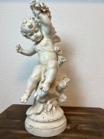 XL Figur mit Engel Putte Barock Stil Steinoptik Shabby Chic