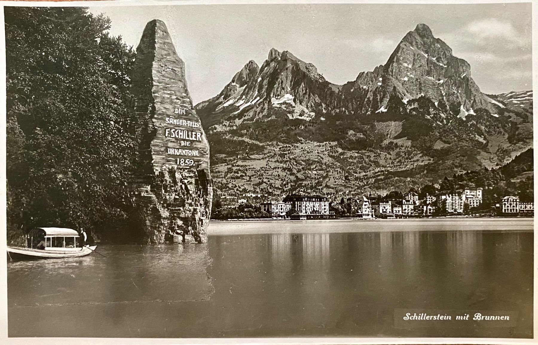 Cartoline postali: Schillerstein mit Brunnen - Vierwaldstättersee – Usato da Root venduto da ENGLAND-TREASURES 1