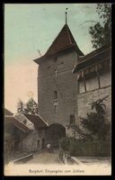 AK Burgdorf, Straßenpartie mit Eingangstor zum Schloss Burgd