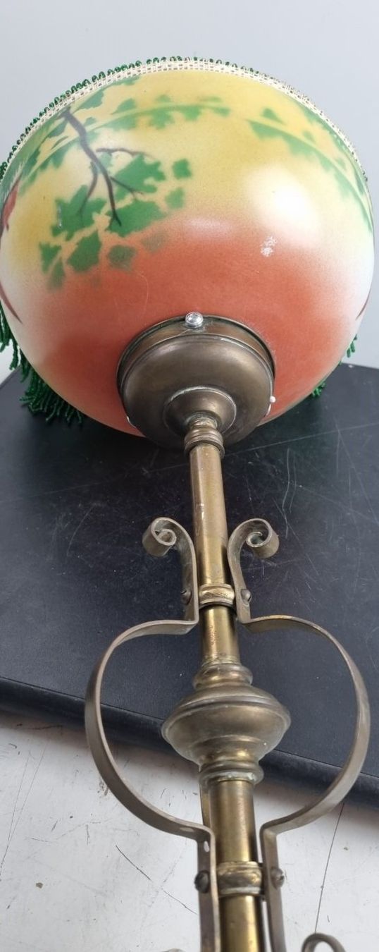 Lampadari & plafoniere: Jugendstil Hängelampe aus Glas mit Messinggestänge – Usato da Flums venduto da Flumsantik 5