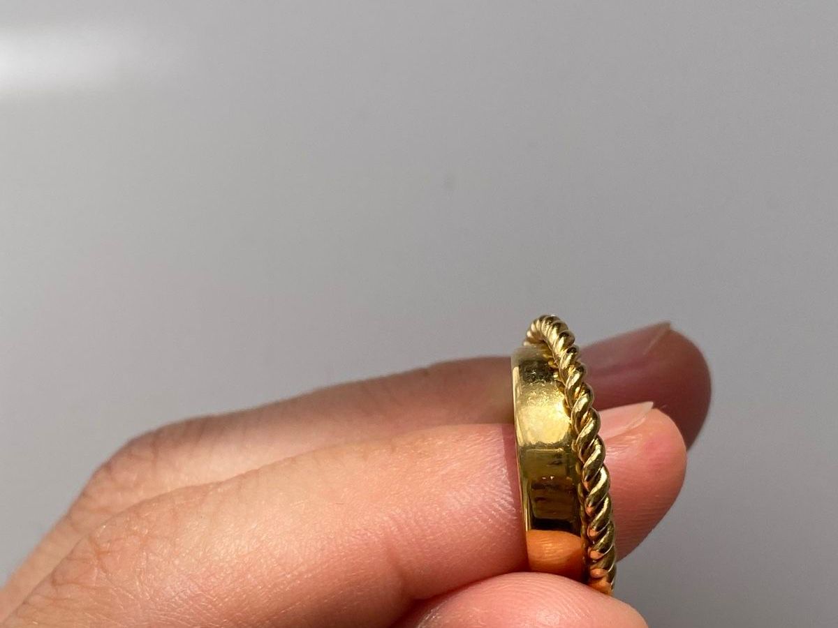 Bagues: 18KGP Edelstahl Ring Cordelette – Neuf (Voir description) à Givisiez par dor_xb9k 2