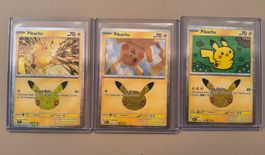 Pikachu 026 - 034 - 052 Pokemon 30th anniversary 30C EN
