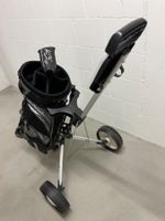 Golftrolley mit kl. Bag schwarz gebrauchter Zustand