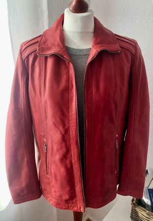 Vintage Lederjacke, Jacke, rot, Grösse M 38, leather jacket