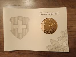 Schweiz Sonderblock „Goldvreneli“ 2013 + Echtheitszertifikat
