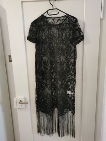 Spitzenkleid schwarz Grösse S mit Fransen guter Zustand