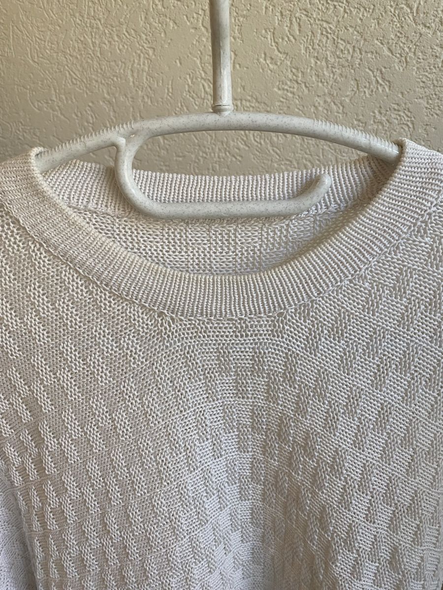 Pullover & Sweatshirts: Pull tricot vintage blanc, t.M/38 – Gebraucht aus Tavannes von Thriftshop 3