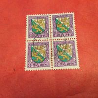 Pro Juventute J37 1925 4er Thurgau gestempelt