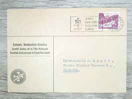 TR70 Enveloppe + Timbre Suisse 1954