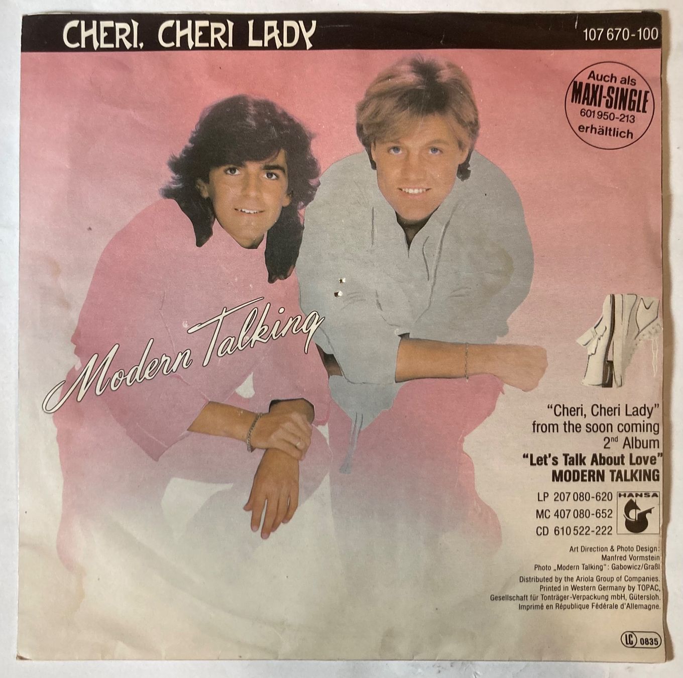 Vinyles: MODERN TALKING - CHERI, CHERI LADY – D'occasion à Poliez-Pittet par Newtown-Records 1