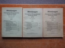 Bücher: Mitteilungen ethnographische Gesellschaft ZH 1926-30