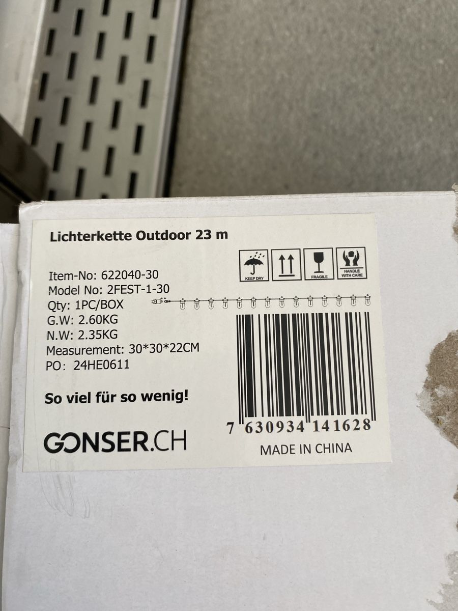 Ghirlande e barre luminose: Lichterkette Outdoor 23m  – Nuovo e nell'imballaggio originale da Zürich venduto da Markussager 1