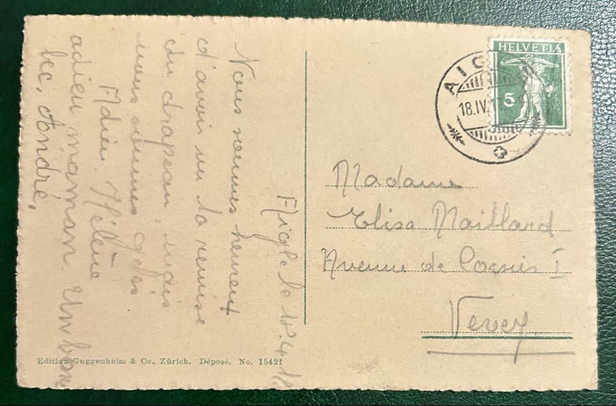 Ansichtskarten: Carte Postale Château d'Aigle vers 1917 – Gebraucht aus Petit-Lancy von Pierre_le_voyageur 1