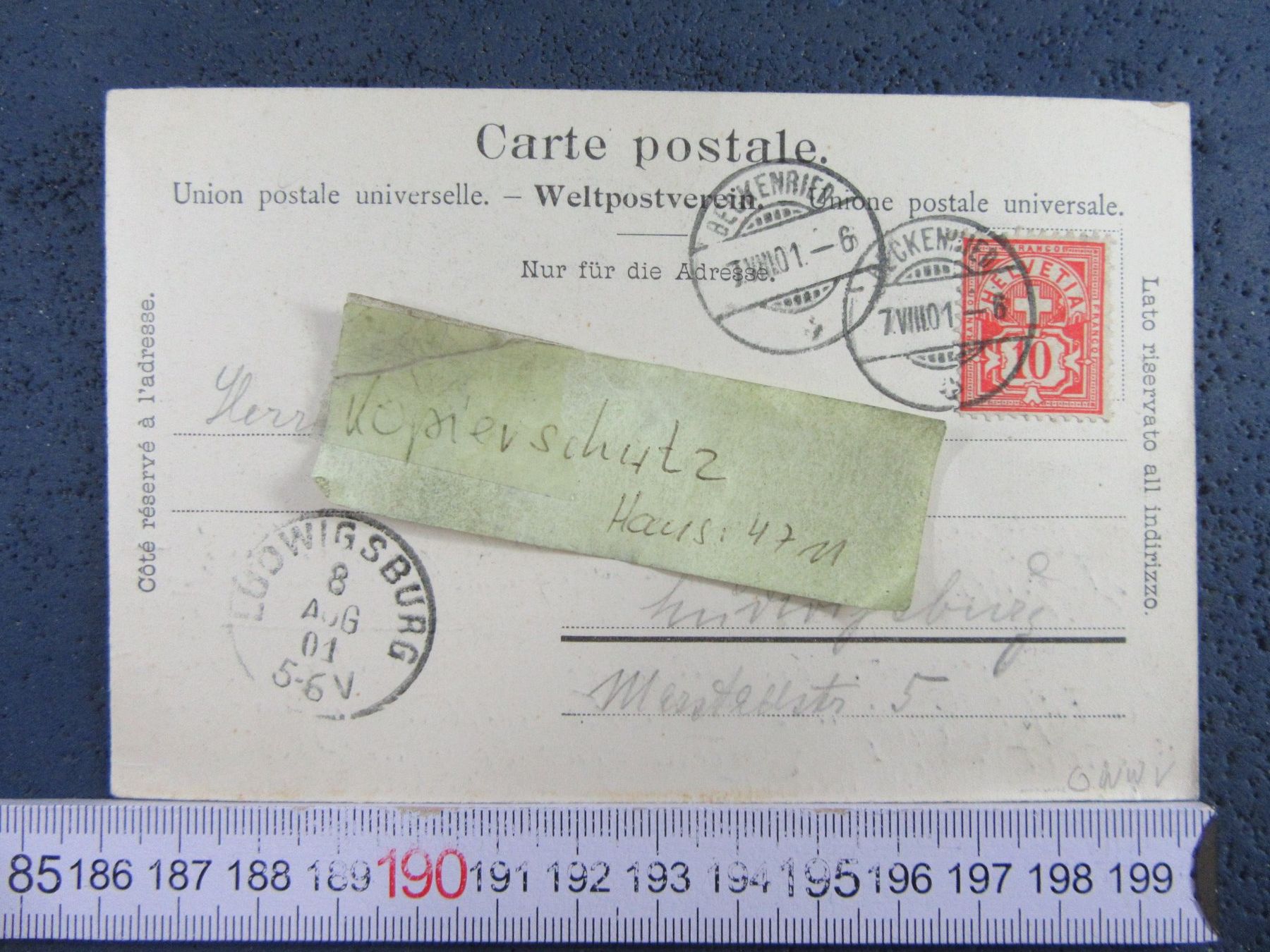 Cartoline postali: BÜRGENSTOCK 1901 AK ONW – Usato da Ettingen venduto da Hausi4711 1