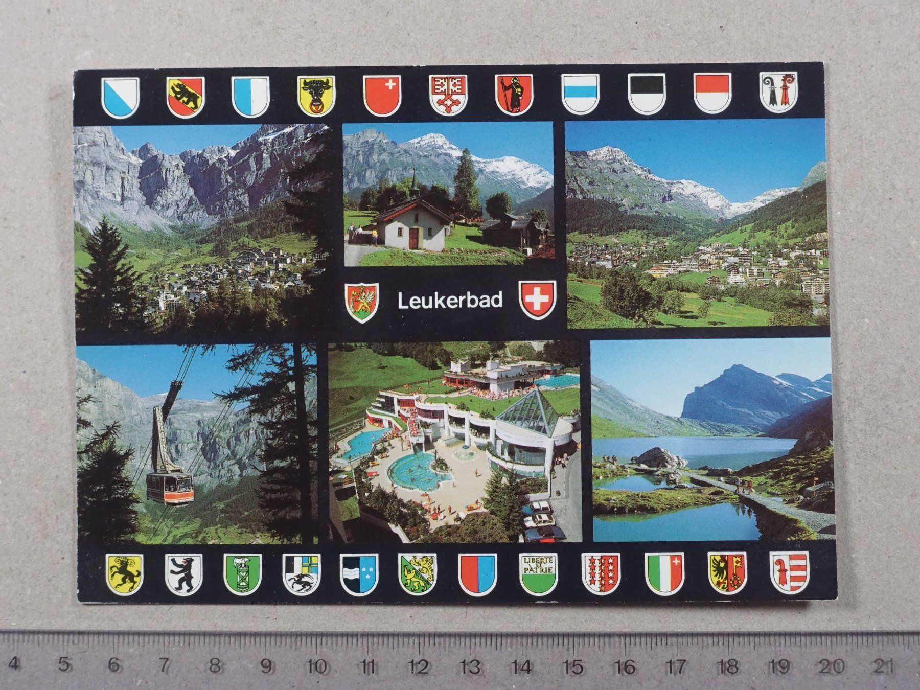 Cartoline postali: Leukerbad, Kantonswappen, 1994 – Usato da Lenzburg venduto da fh1