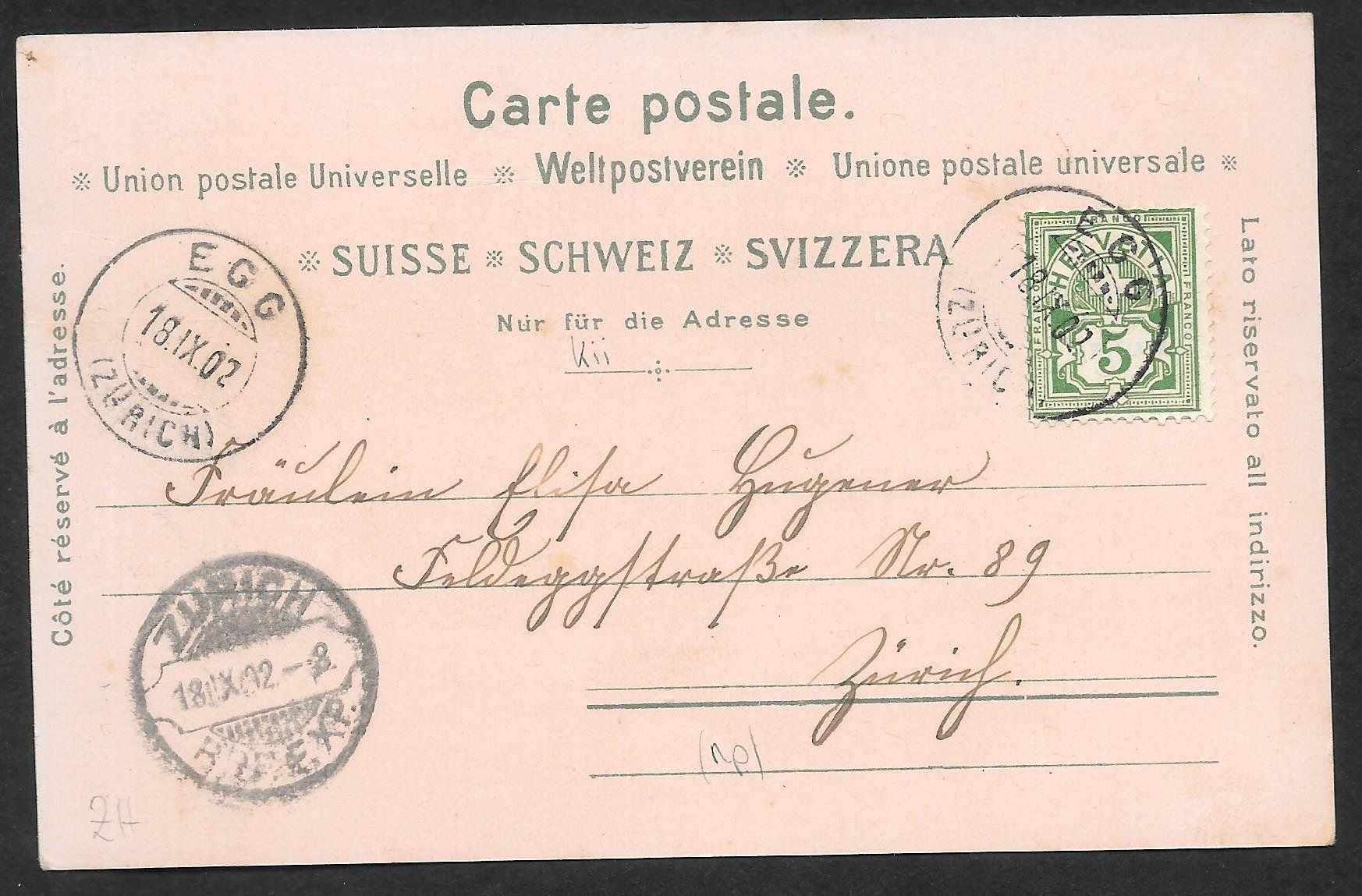Cartoline postali: Egg farbige Lithografie 3 Bilder mit Post Hirschen etc. – Usato da Olten venduto da clotaldi 1