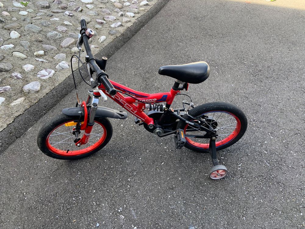 Vélo Enfant 14" Avec Roues Stabilisatrices - Cadre Acier, Siège Réglable, Pour 3-6 Ans - Garçon/Fille